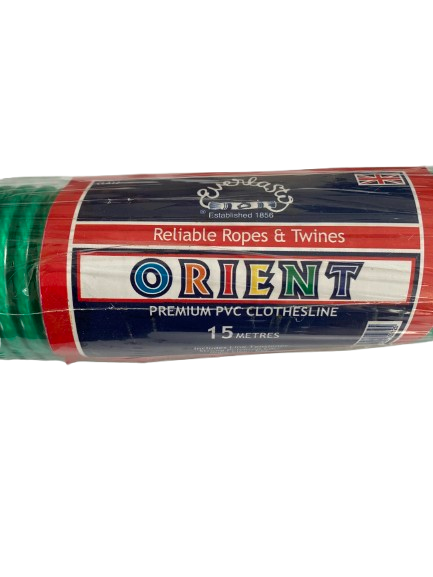 Roll of Orient premium PVC clothesline on a white background